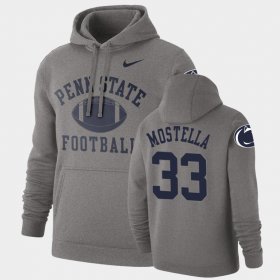 #33 Bryce Mostella Retro Football PSU Pullover Men Heathered Gray Hoodie 494540-665
