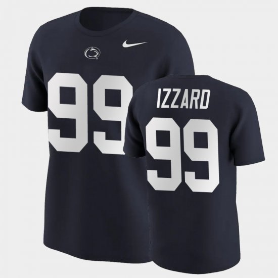 #99 Coziah Izzard College Football PSU Name & Number Mens Navy T-Shirt 624803-207