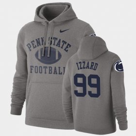 #99 Coziah Izzard Retro Football Penn State Pullover Men's Heathered Gray Hoodie 575446-215