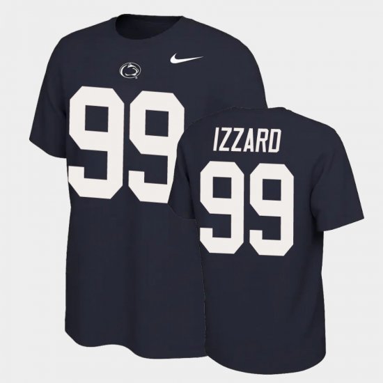 #99 Coziah Izzard Name and Number Penn State Name & Number Retro Mens Navy T-Shirt 144593-393