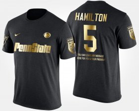 #5 DaeSean Hamilton Gold Limited Penn State Nittany Lions Short Sleeve With Message Mens Black T-Shirt 382424-790