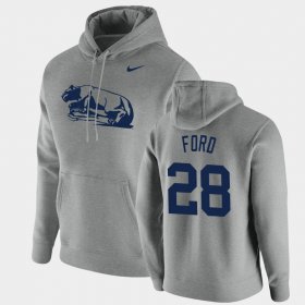 #28 Devyn Ford Vintage School Logo Penn State Pullover Men's Heathered Gray Hoodie 314989-744