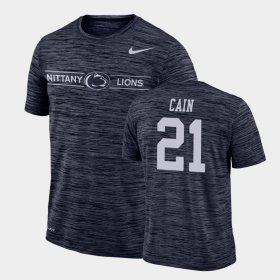 #21 Noah Cain GFX Velocity Nittany Lions Sideline Legend Performance Men Navy T-Shirt 130612-295