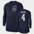 #4 Journey Brown 2021 Sideline Velocity Penn State Long Sleeve Men Navy T-Shirt 426008-721