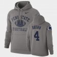 #4 Journey Brown Retro Football Penn State Nittany Lions Pullover Mens Heathered Gray Hoodie 828596-803