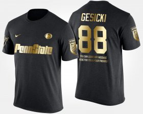 #88 Mike Gesicki Gold Limited PSU Short Sleeve With Message Men Black T-Shirt 279916-821