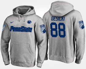 #88 Mike Gesicki Name and Number PSU Men's Gray Hoodie 394245-269