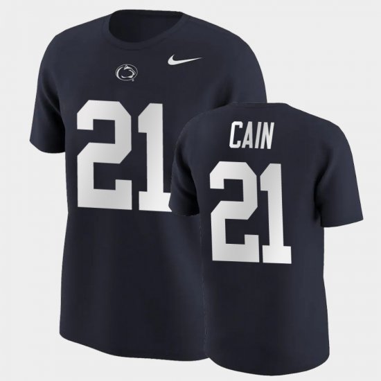 #21 Noah Cain College Football Penn State Nittany Lions Name & Number Men Navy T-Shirt 537458-161