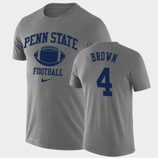 #4 Journey Brown Retro Football Penn State Lockup Legend Performance Men Heathered Gray T-Shirt 578626-550