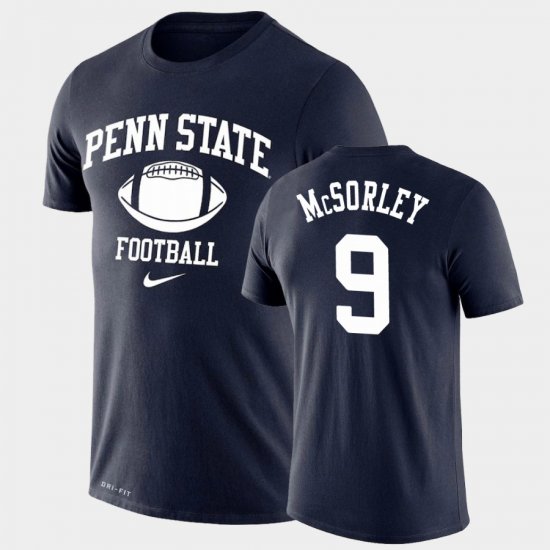 #9 Trace McSorley Retro Football Penn State Lockup Legend Performance Mens Navy T-Shirt 417713-665