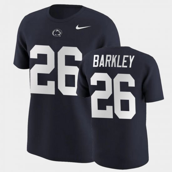 #26 Saquon Barkley College Football Nittany Lions Name & Number Men\'s Navy T-Shirt 921339-364