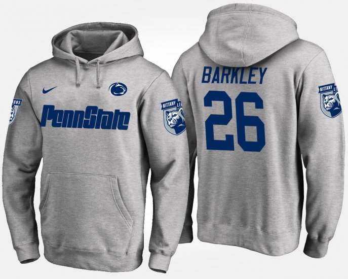 #26 Saquon Barkley Name and Number Penn State Men Gray Hoodie 866948-377