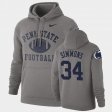 #34 Shane Simmons Retro Football PSU Pullover Men's Heathered Gray Hoodie 414332-524