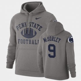 #9 Trace McSorley Retro Football Penn State Nittany Lions Pullover Mens Heathered Gray Hoodie 133079-668