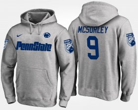 #9 Trace McSorley Name and Number Nittany Lions Mens Gray Hoodie 364307-694