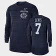 #7 Will Levis 2021 Sideline Velocity Penn State Nittany Lions Long Sleeve Men's Navy T-Shirt 156514-244