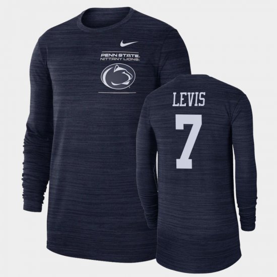 #7 Will Levis 2021 Sideline Velocity Penn State Nittany Lions Long Sleeve Men\'s Navy T-Shirt 156514-244