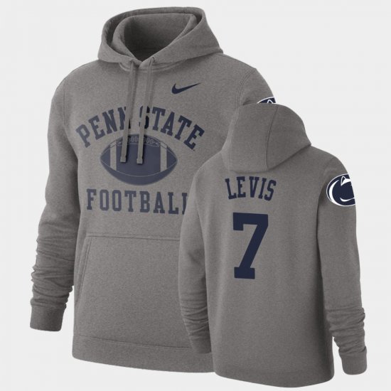 #7 Will Levis Retro Football Nittany Lions Pullover Mens Heathered Gray Hoodie 330404-666