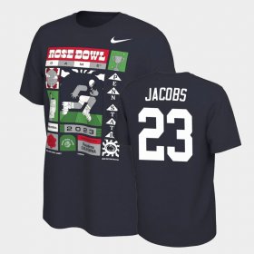 #23 Curtis Jacobs College Football PSU 2023 Rose Bowl Men's Navy T-Shirt 903432-814