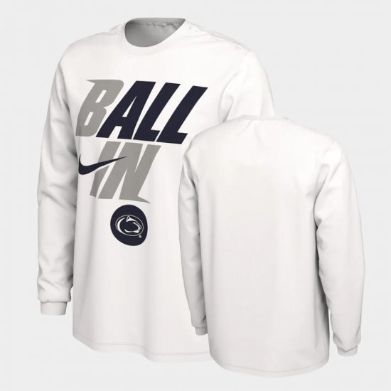 Ball In Bench Penn State Nittany Lions Long Sleeve Men White T-Shirt 560480-152