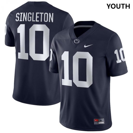 #10 Nicholas Singleton Penn State Football Youth Navy Jersey 775898-246